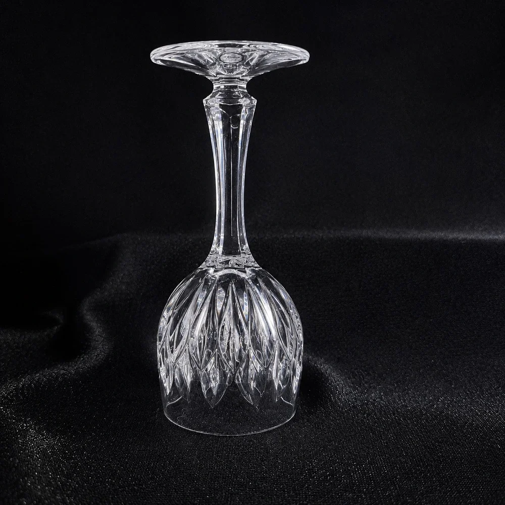 Nachtmann Crystal Edelweiss Claret Wine Goblets Set of 3 German Lead Glass 6.75